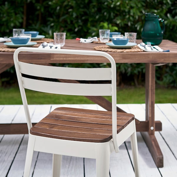 IKEA NORRMANSÖ chair, outdoor, indoor/outdoor beige/acacia , IKEA Sale | 40569MNCG