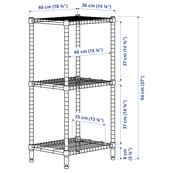 IKEA OMAR Shelf unit, galvanized, Width: 18  1/8 in , IKEA Sale | 17345JGOA