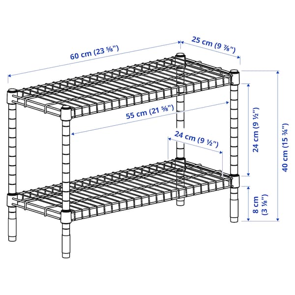 IKEA OMAR shelf unit, galvanized, 23 5/8x9 7/8x15 3/4 in , IKEA Sale | 23708TUJR