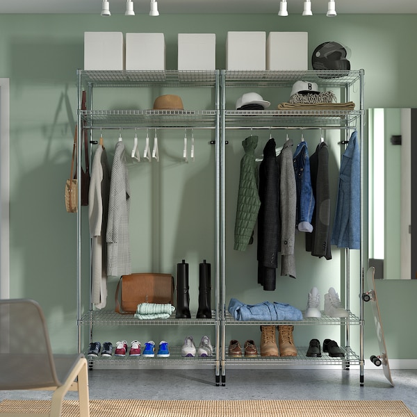 IKEA OMAR shelving unit with clothes rail, galvanized, 73 1/4x19 5/8x79 1/8 in , IKEA Sale | 71436ZSBI