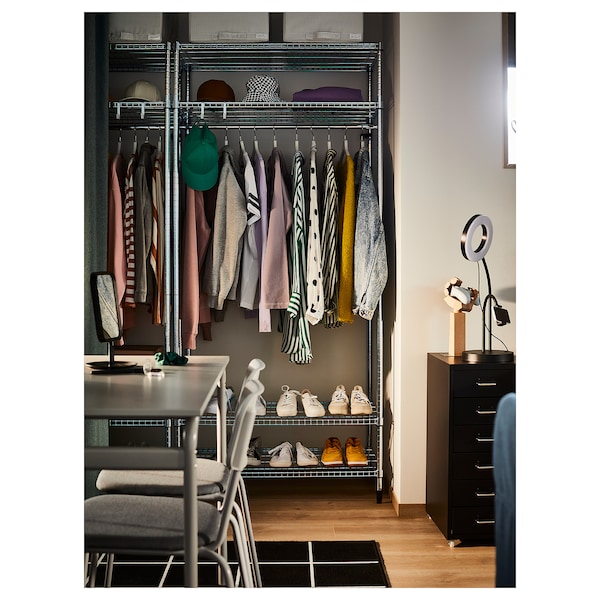 IKEA OMAR shelving unit with clothes rail, galvanized, 73 1/4x19 5/8x79 1/8 in , IKEA Sale | 71436ZSBI