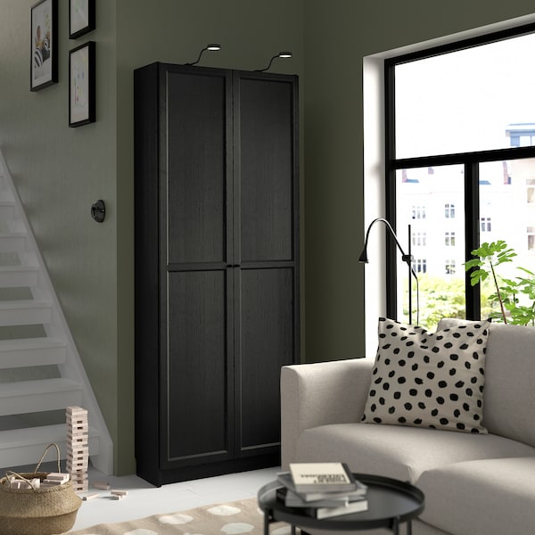 IKEA OXBERG door, black oak effect, 15 3/4x75 5/8 in , IKEA Sale | 21549BWGE