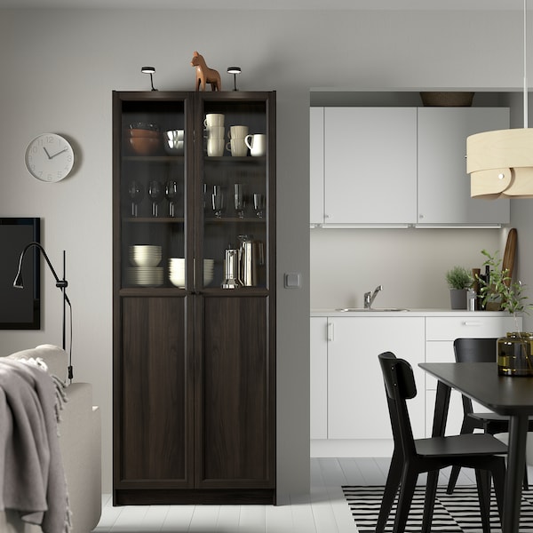 IKEA OXBERG panel/glass door, dark brown oak effect, 15 3/4x75 5/8 in , IKEA Sale | 34168ESVF