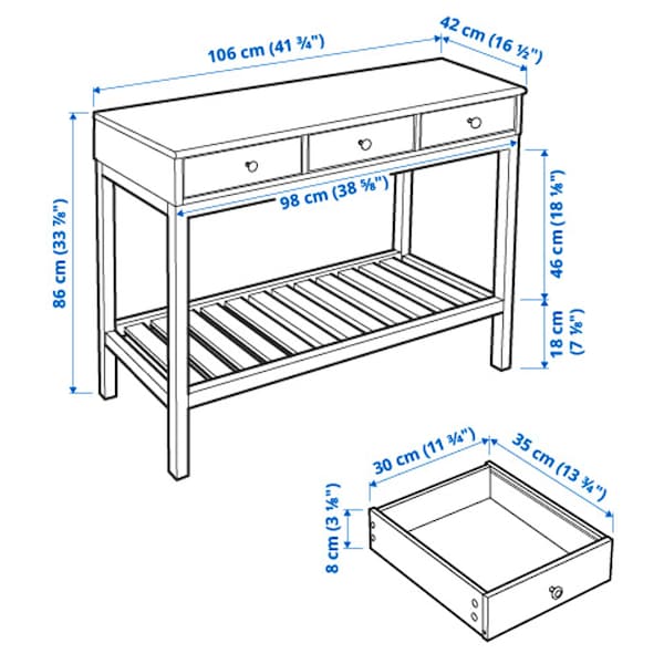 IKEA PANGET console table, white, 41 3/4x16 1/2 in , IKEA Sale | 09387NFIS