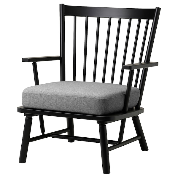 IKEA PERSBOL armchair, black/Tibbleby beige/gray , IKEA Sale | 02167XFCM