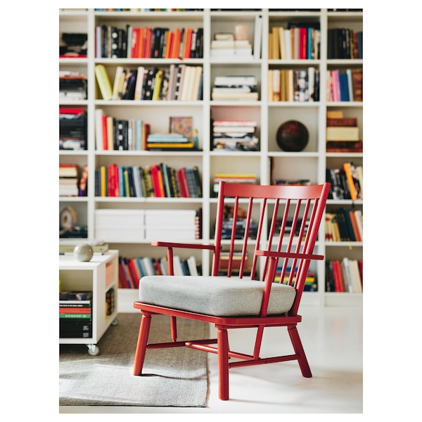 IKEA PERSBOL armchair, brown-red/Tibbleby beige/gray , IKEA Sale | 20715FQHD