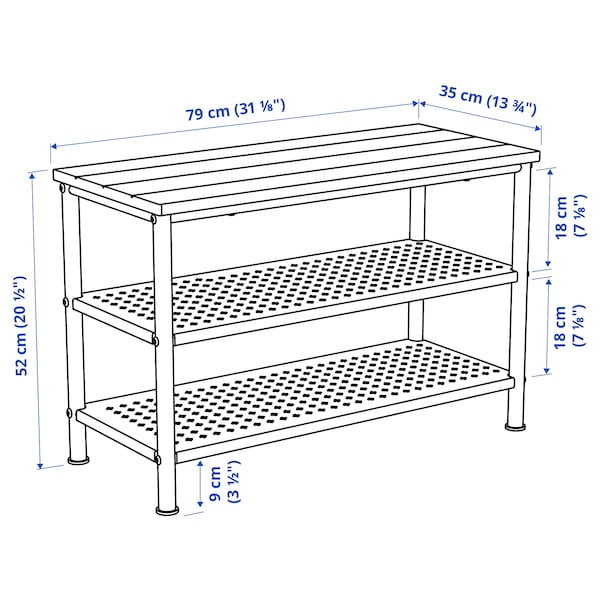 IKEA PINNIG bench with shoe storage, black, 31 1/8x13 3/4x20 1/2 in , IKEA Sale | 01674BRYV