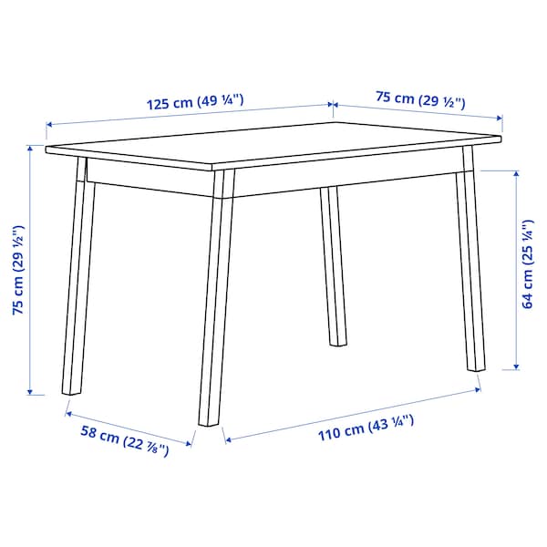 IKEA PINNTORP table, light brown stained/red stained, 49 1/4x29 1/2 in , IKEA Sale | 40532EICW