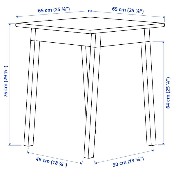 IKEA PINNTORP table, light brown stained/white stained, 25 5/8x25 5/8 in , IKEA Sale | 37159SNVJ