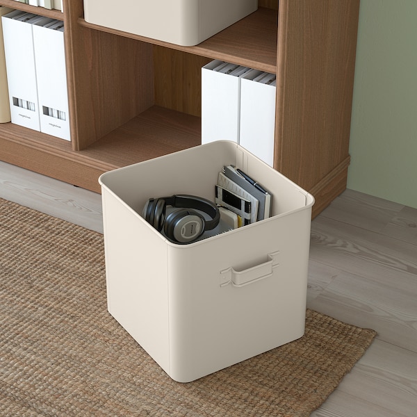 IKEA PLOGFÅRA storage box, light beige, 13 ¾x13x12 ½ in , IKEA Sale | 81406KJQC