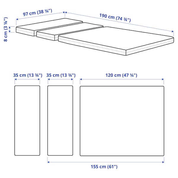 IKEA PLUTTEN Foam mattress for extendable bed, 38  1/4x74  3/4 in , IKEA Sale | 82579IHUQ