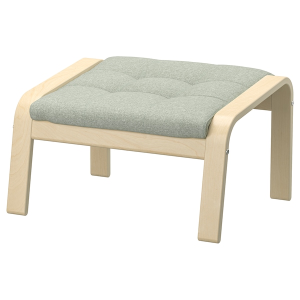 IKEA POÄNG armchair and ottoman, birch veneer/Gunnared light green , IKEA Sale | 49738ARJK