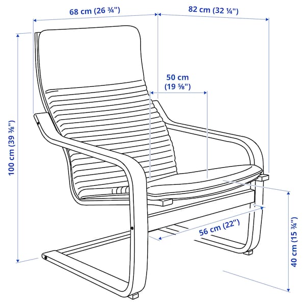 IKEA POÄNG armchair and ottoman, birch veneer/Knisa light beige , IKEA Sale | 10759NBMX