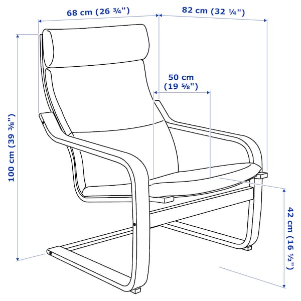 IKEA POÄNG armchair and ottoman, birch veneer/Hillared anthracite , IKEA Sale | 12746BCMR