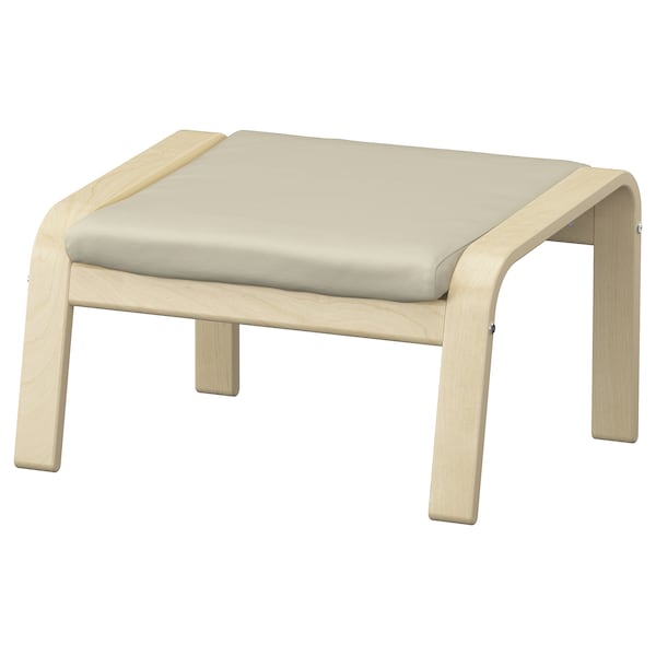 IKEA POÄNG armchair and ottoman, birch veneer/Glose off-white , IKEA Sale | 89054OPLT