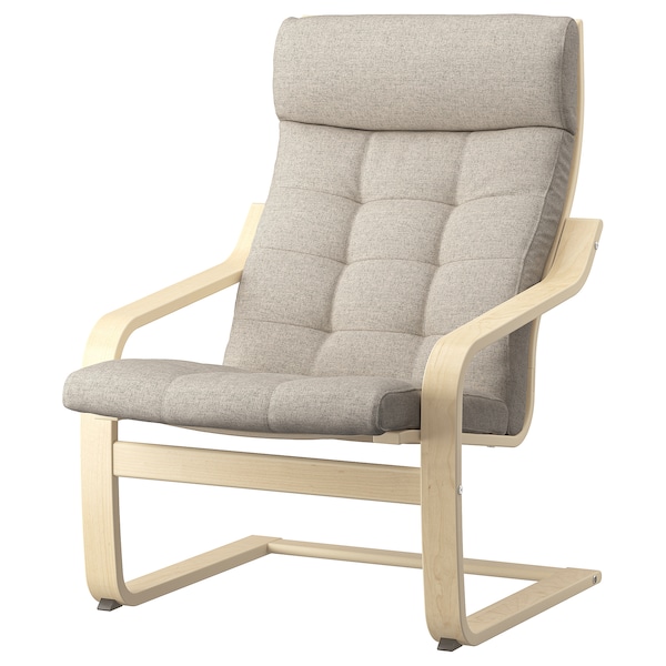 IKEA POÄNG armchair and ottoman, birch veneer/Gunnared beige , IKEA Sale | 84130PQTW