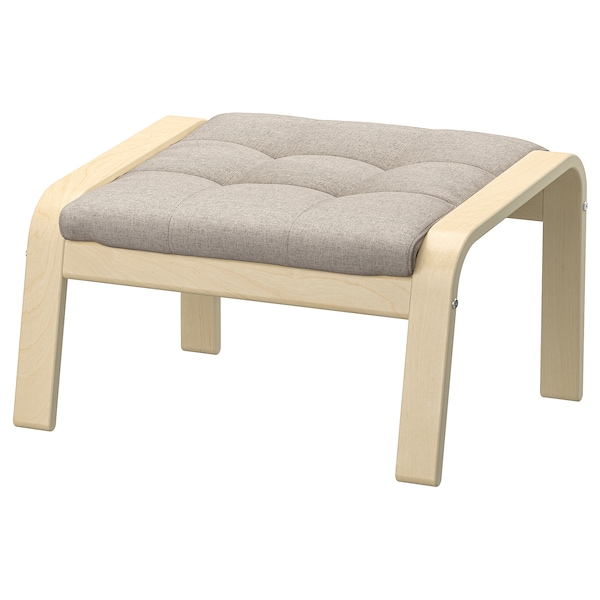 IKEA POÄNG armchair and ottoman, birch veneer/Gunnared beige , IKEA Sale | 84130PQTW