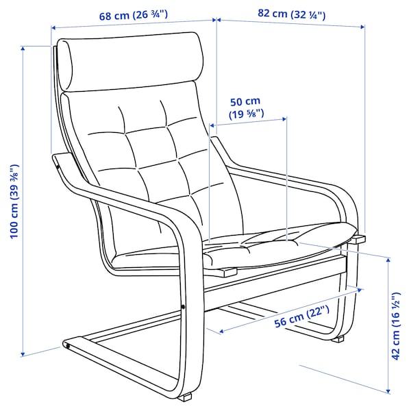 IKEA POÄNG armchair and ottoman, birch veneer/Gunnared beige , IKEA Sale | 84130PQTW