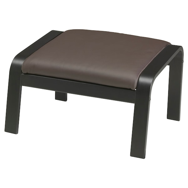 IKEA POÄNG armchair and ottoman, black-brown/Glose dark brown , IKEA Sale | 04823HBDA