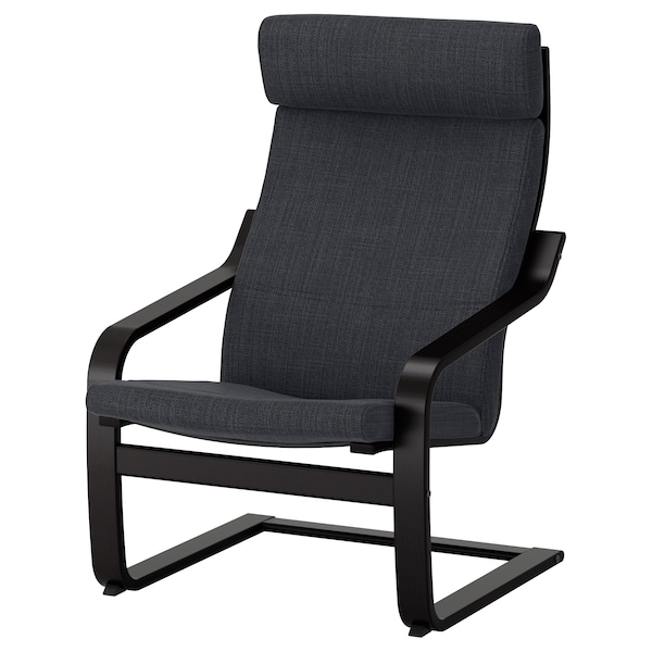 IKEA POÄNG armchair and ottoman, black-brown/Hillared anthracite , IKEA Sale | 29830PJYN