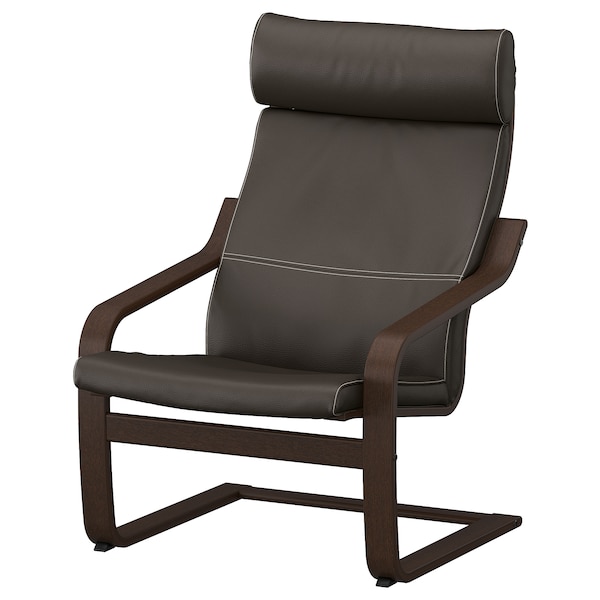 IKEA POÄNG armchair and ottoman, brown/Glose dark brown , IKEA Sale | 53187VRBZ