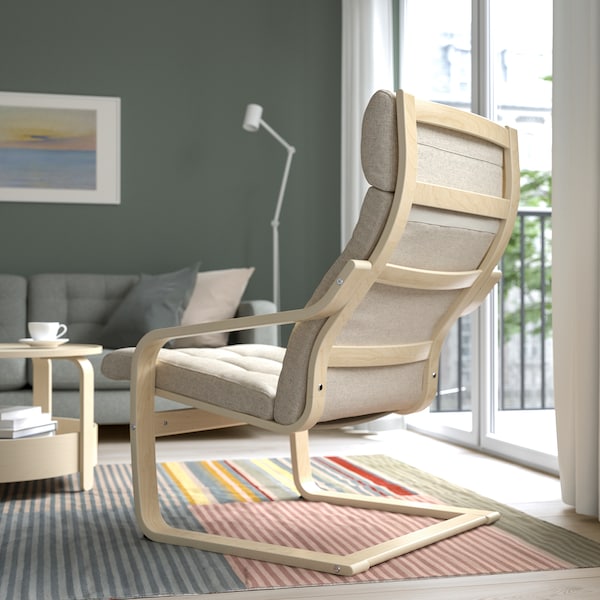 IKEA POÄNG armchair, birch veneer/Gunnared beige , IKEA Sale | 13546GYQV