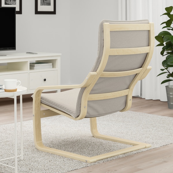 IKEA POÄNG armchair, birch veneer/Knisa light beige , IKEA Sale | 21603TQZK