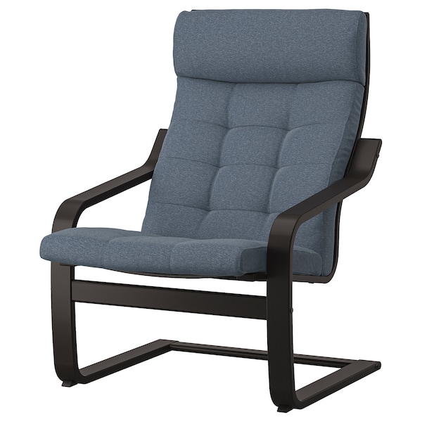 IKEA POÄNG armchair, black-brown/Gunnared blue , IKEA Sale | 84609LITG