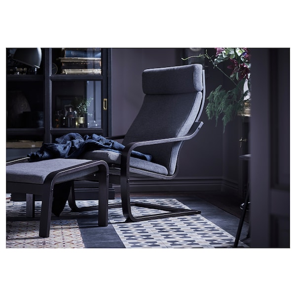 IKEA POÄNG armchair, black-brown/Hillared anthracite , IKEA Sale | 03524GYNW