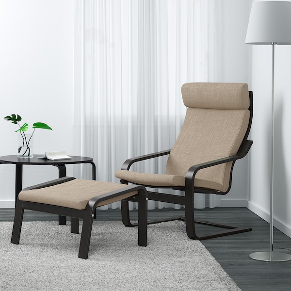 IKEA POÄNG armchair, black-brown/Hillared beige , IKEA Sale | 57240GVUE