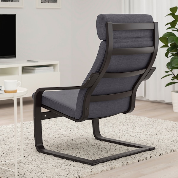 IKEA POÄNG armchair, black-brown/Skiftebo dark gray , IKEA Sale | 53049EGYO