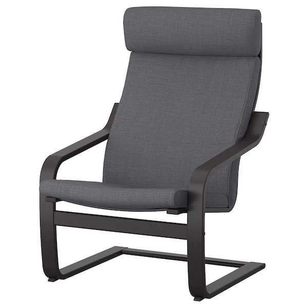 IKEA POÄNG armchair, black-brown/Skiftebo dark gray , IKEA Sale | 53049EGYO