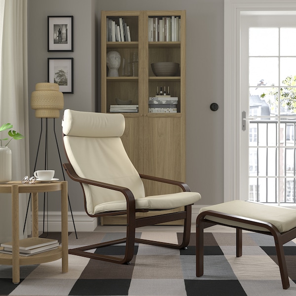 IKEA POÄNG armchair, brown/Glose off-white , IKEA Sale | 52701KVAL