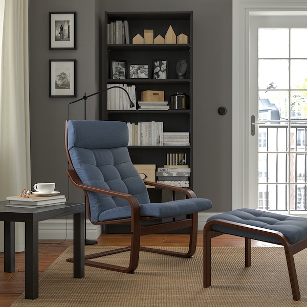 IKEA POÄNG armchair, brown/Gunnared blue , IKEA Sale | 69058ZWDC