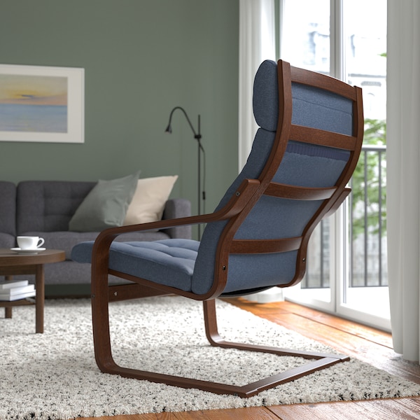 IKEA POÄNG armchair, brown/Gunnared blue , IKEA Sale | 69058ZWDC