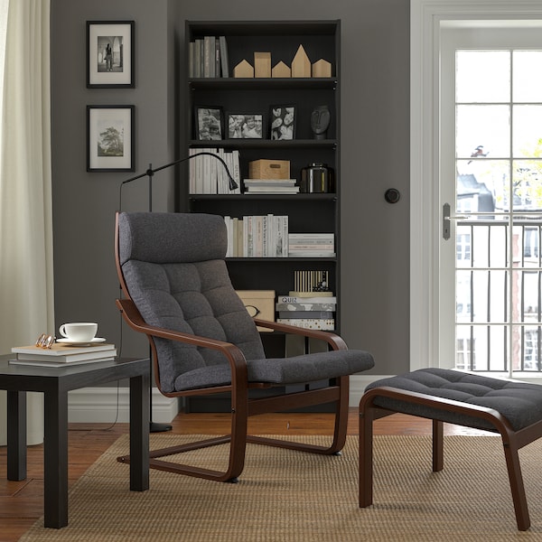 IKEA POÄNG armchair, brown/Gunnared dark gray , IKEA Sale | 36072PYFN