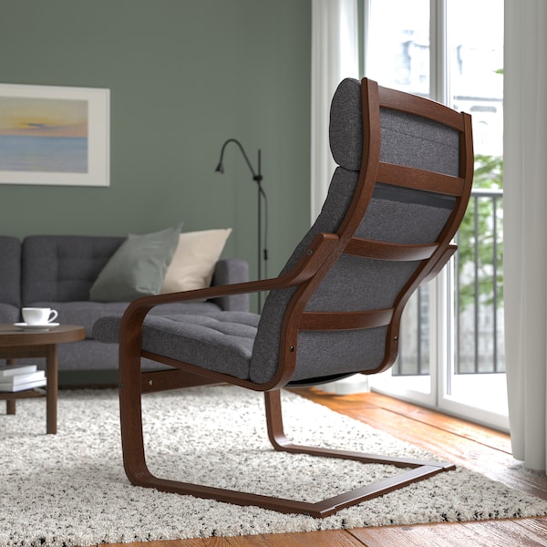 IKEA POÄNG armchair, brown/Gunnared dark gray , IKEA Sale | 36072PYFN