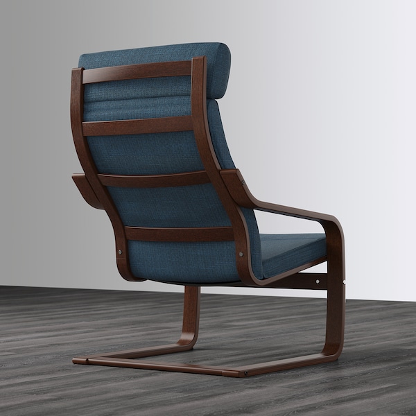 IKEA POÄNG armchair, brown/Hillared dark blue , IKEA Sale | 24317WGCJ