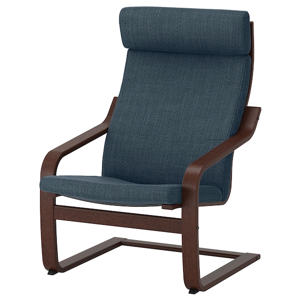 IKEA POÄNG armchair, brown/Hillared dark blue , IKEA Sale | 24317WGCJ