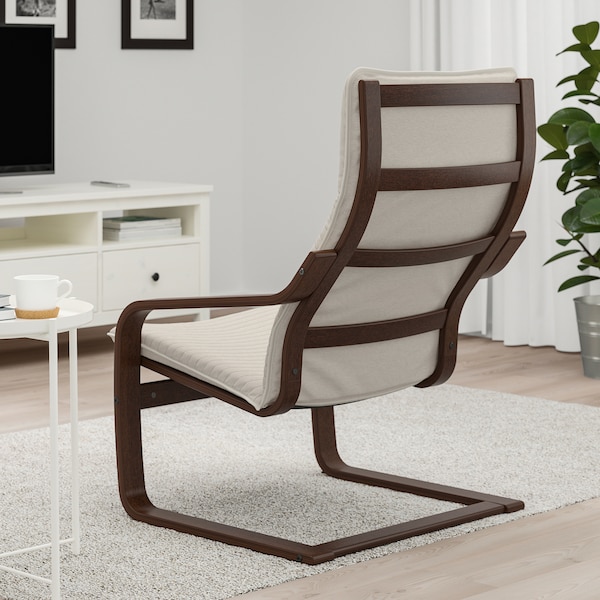 IKEA POÄNG armchair, brown/Knisa light beige , IKEA Sale | 08291FLZI