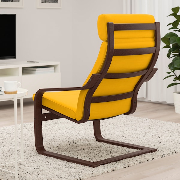 IKEA POÄNG armchair, brown/Skiftebo yellow , IKEA Sale | 62803LIUV