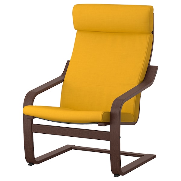 IKEA POÄNG armchair, brown/Skiftebo yellow , IKEA Sale | 62803LIUV