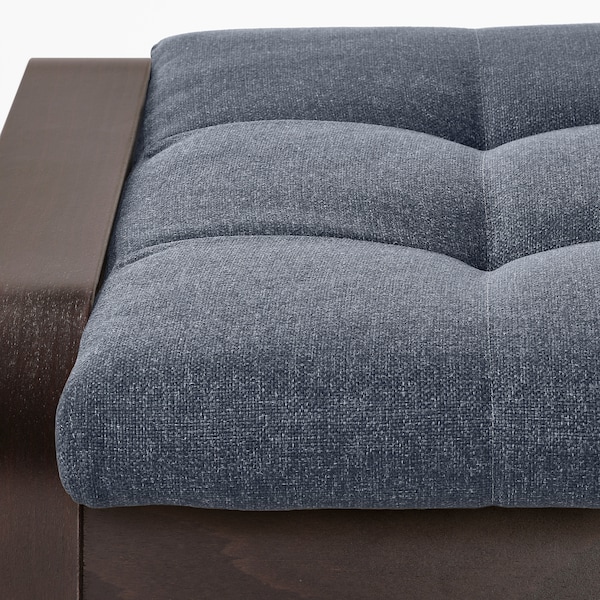 IKEA POÄNG ottoman, black-brown/Gunnared blue , IKEA Sale | 52960CLAF