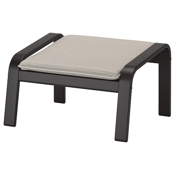 IKEA POÄNG ottoman, black-brown/Knisa light beige , IKEA Sale | 05847BYIC