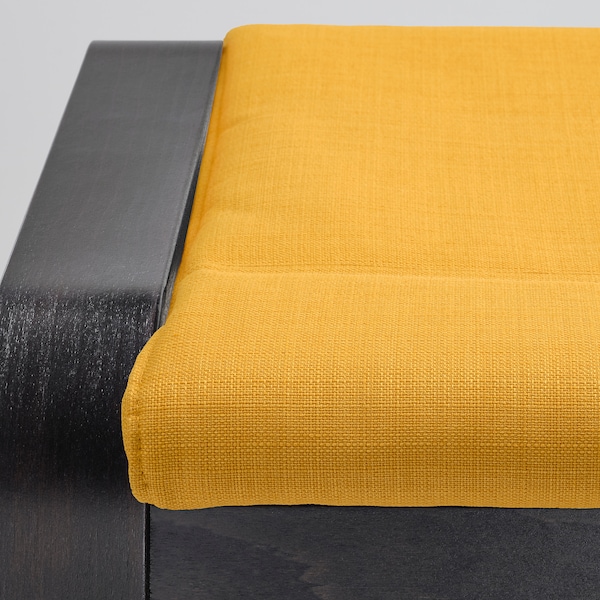 IKEA POÄNG ottoman, black-brown/Skiftebo yellow , IKEA Sale | 14328TRIH