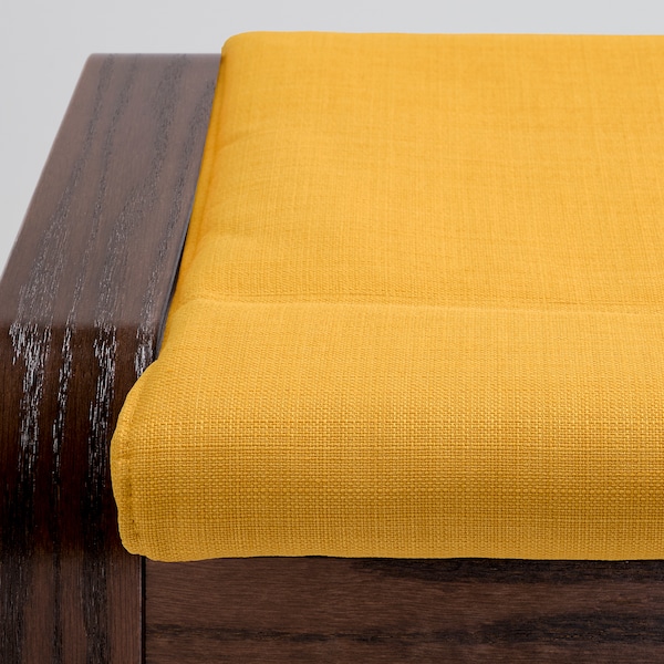 IKEA POÄNG ottoman, brown/Skiftebo yellow , IKEA Sale | 28076HTJY