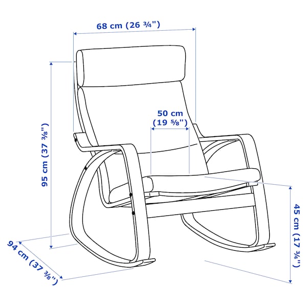 IKEA POÄNG rocking chair, birch veneer/Glose dark brown , IKEA Sale | 03782IORU