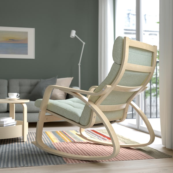 IKEA POÄNG rocking chair, birch veneer/Gunnared light green , IKEA Sale | 04173MKFB