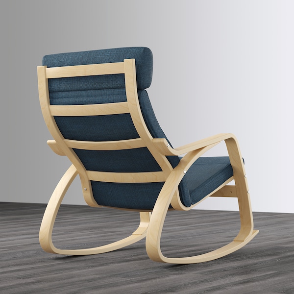 IKEA POÄNG rocking chair, birch veneer/Hillared dark blue , IKEA Sale | 01498FNVS