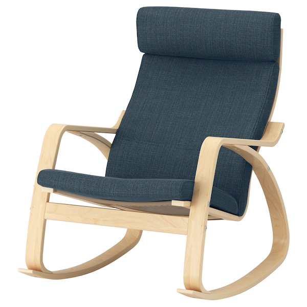 IKEA POÄNG rocking chair, birch veneer/Hillared dark blue , IKEA Sale | 01498FNVS